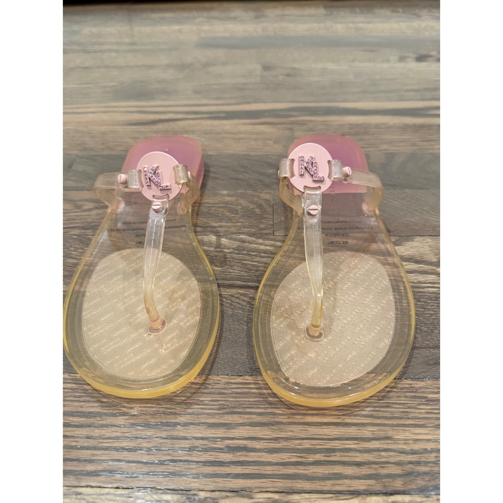 Karl Lagerfeld Paris‎ Wylda Jelly Sandals Translucent Pink Clear TPU KL Logo 7M